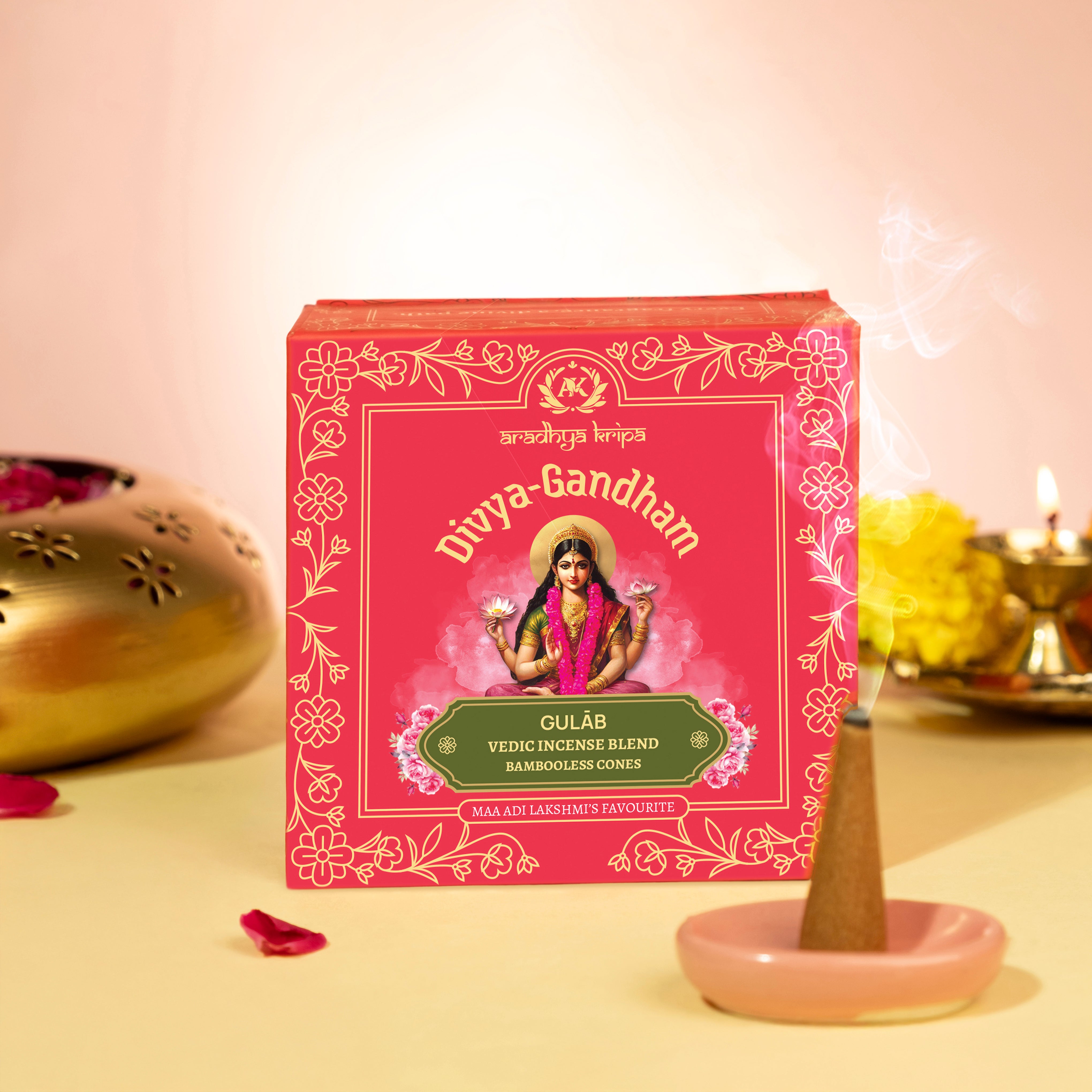 Vedic Incense (Dhoop) Cones -  Gulab | Rose