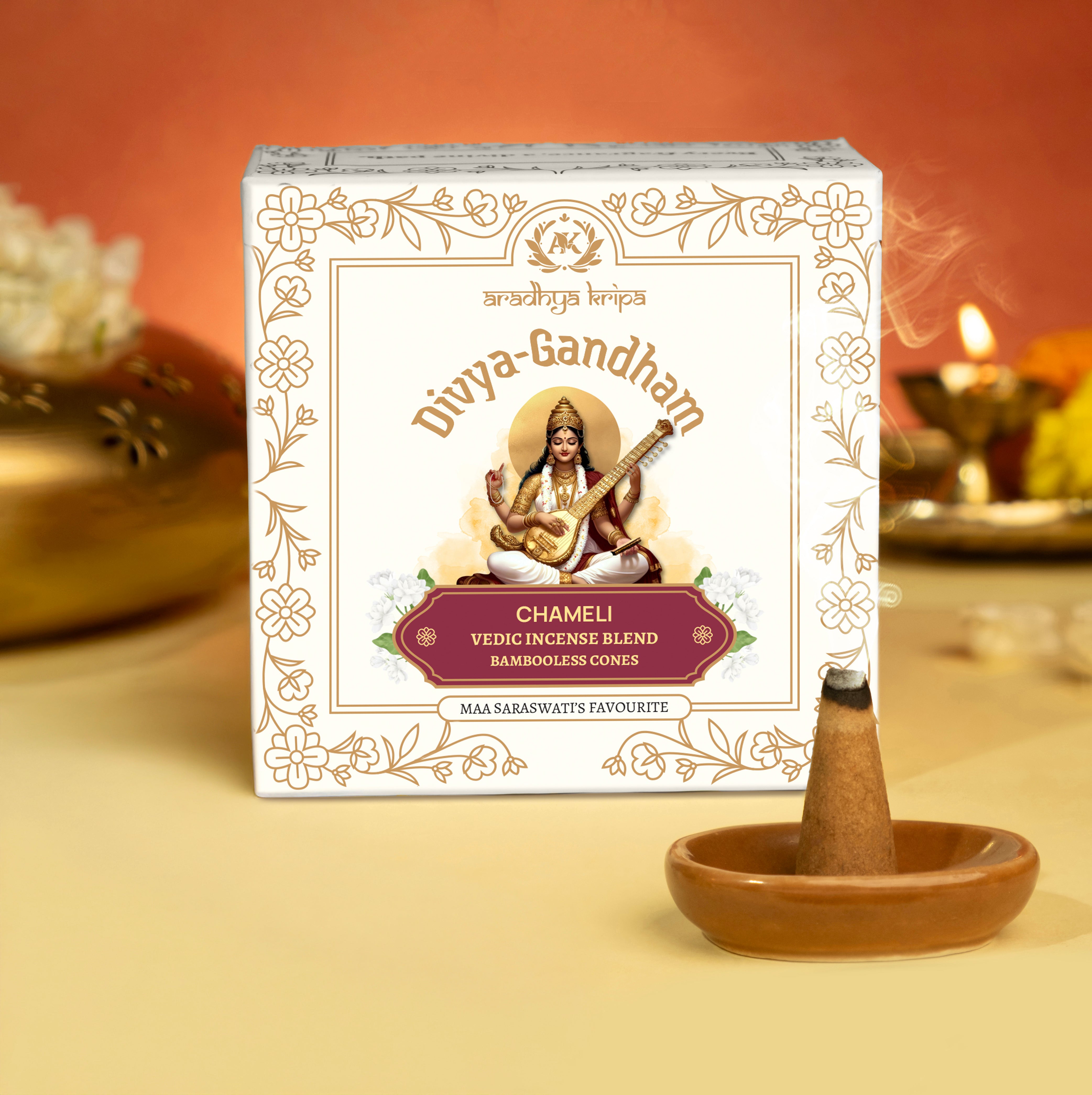 Vedic Incense (Dhoop) Cones -  Chameli | Jasmine