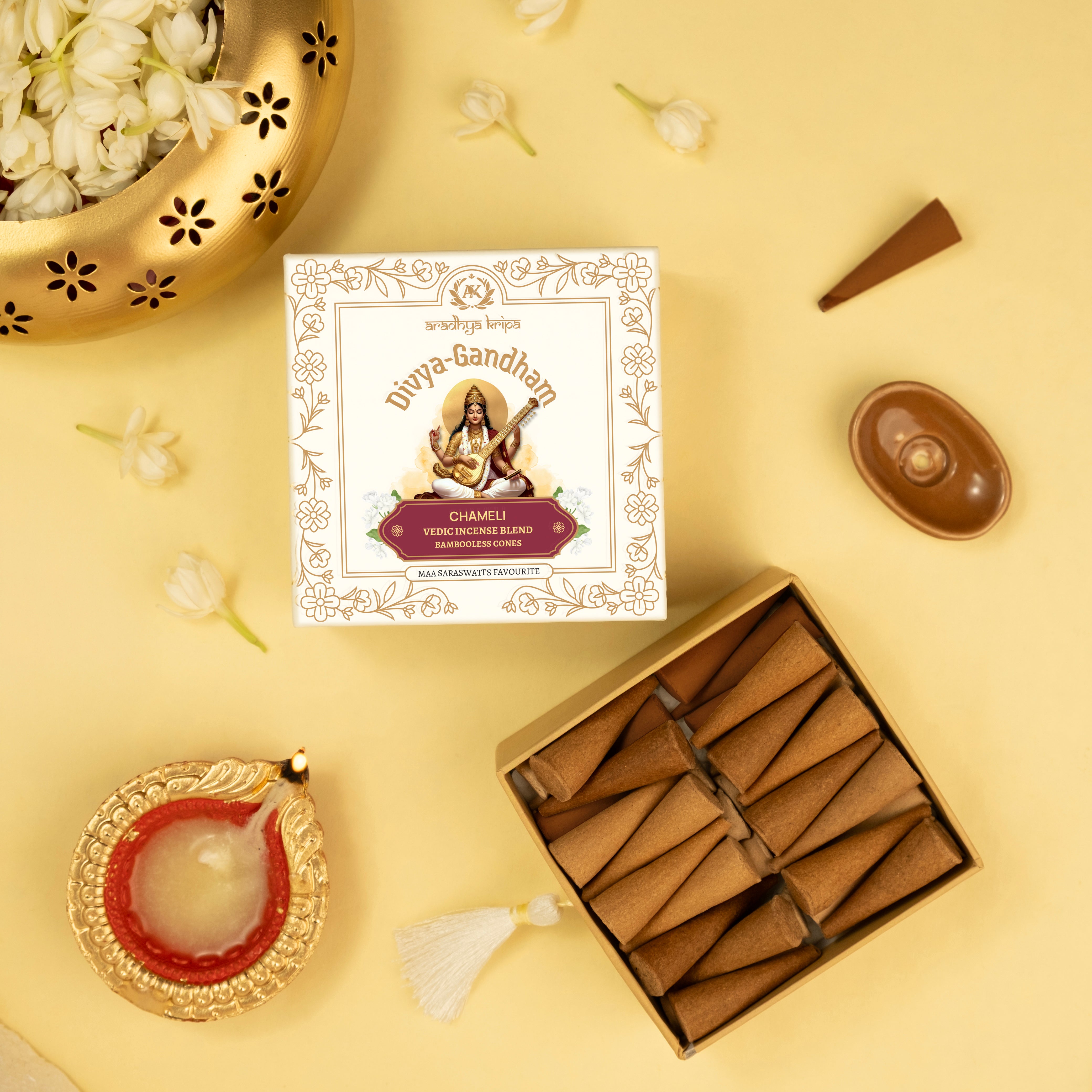 Vedic Incense (Dhoop) Cones -  Chameli | Jasmine