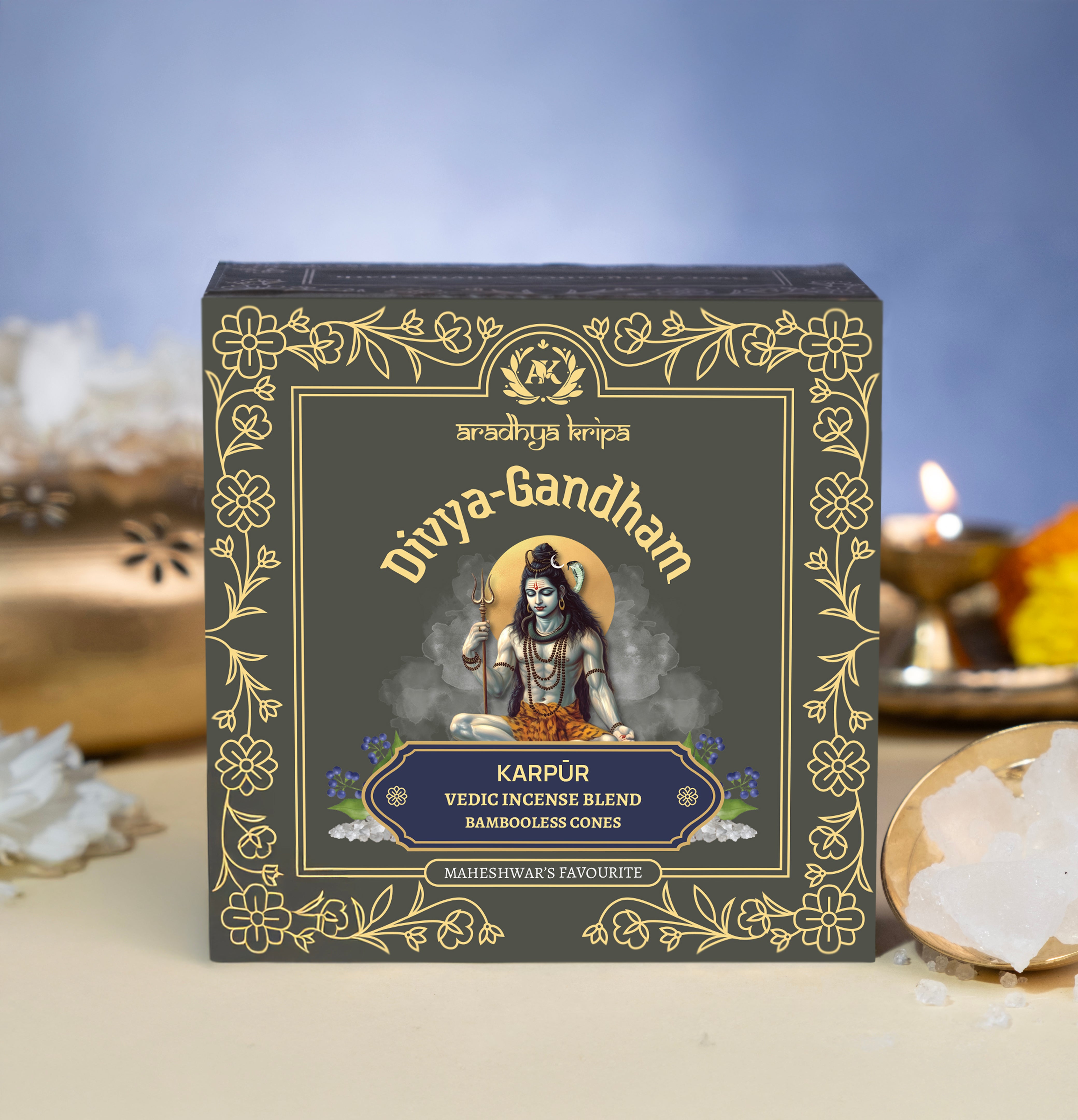 Vedic Incense (Dhoop) Cones -  Karpoor | Camphor