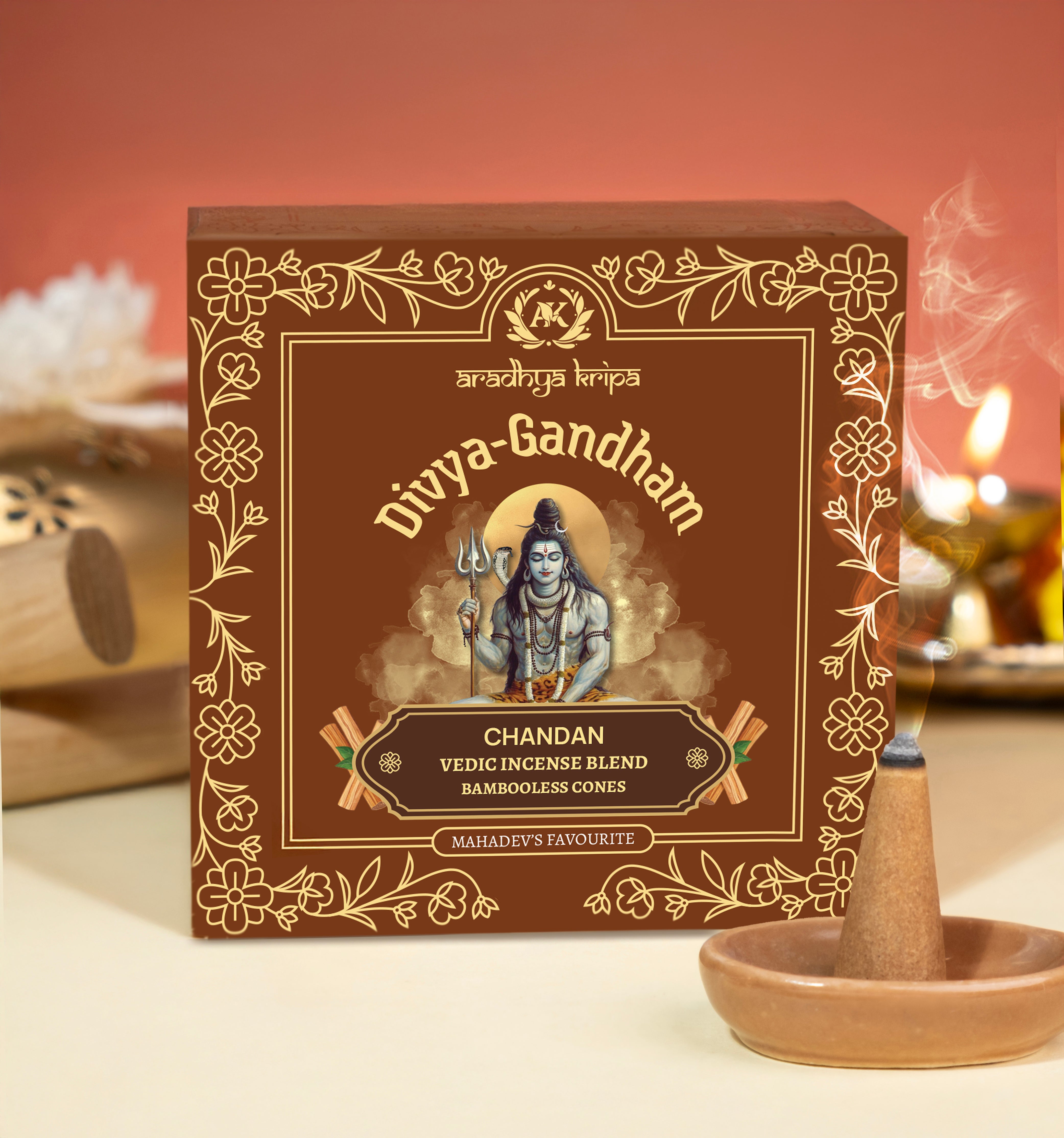Vedic Incense (Dhoop) Cones - Chandan | Sandalwood