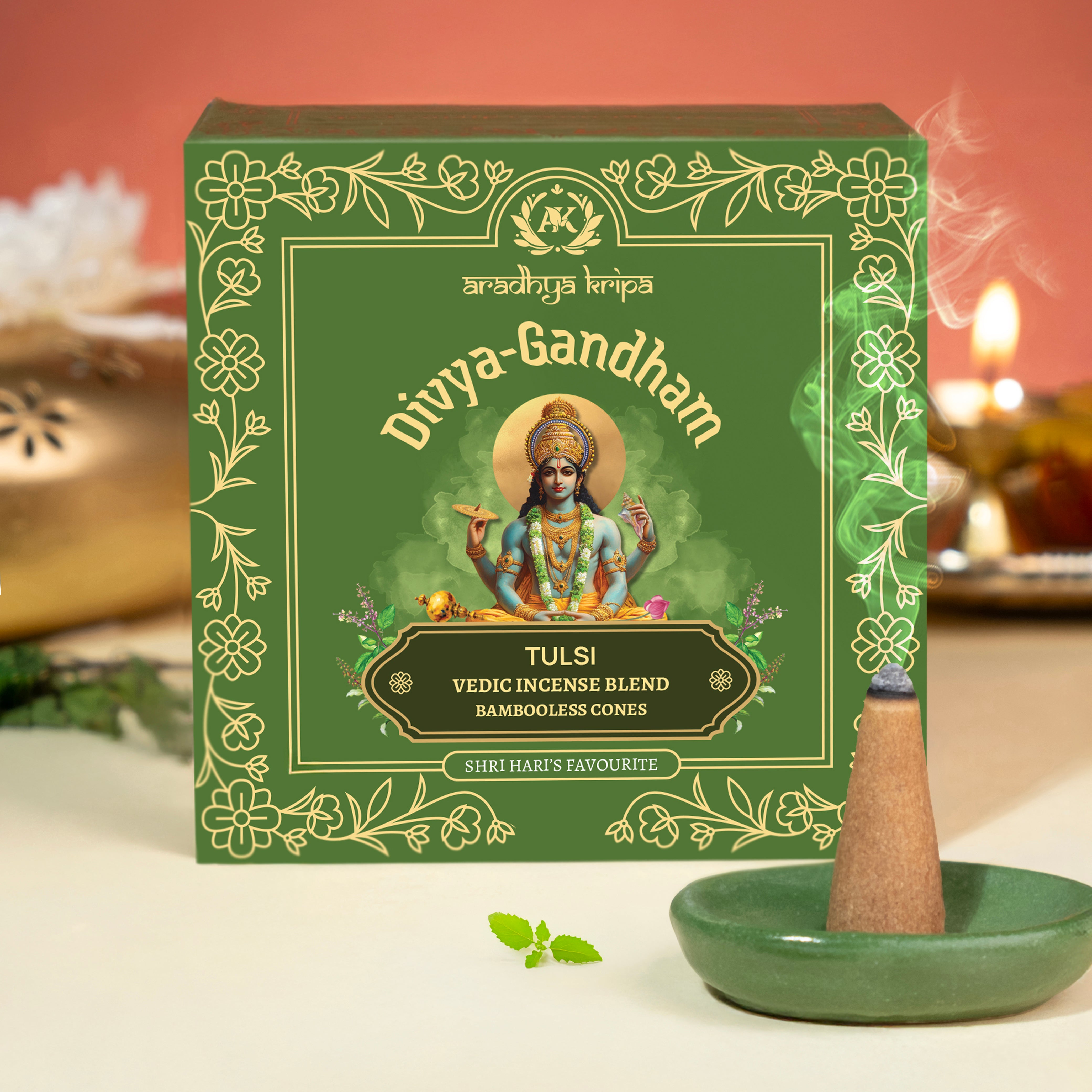 Vedic Incense (Dhoop) Cones -  Tulsi | Holy Basil