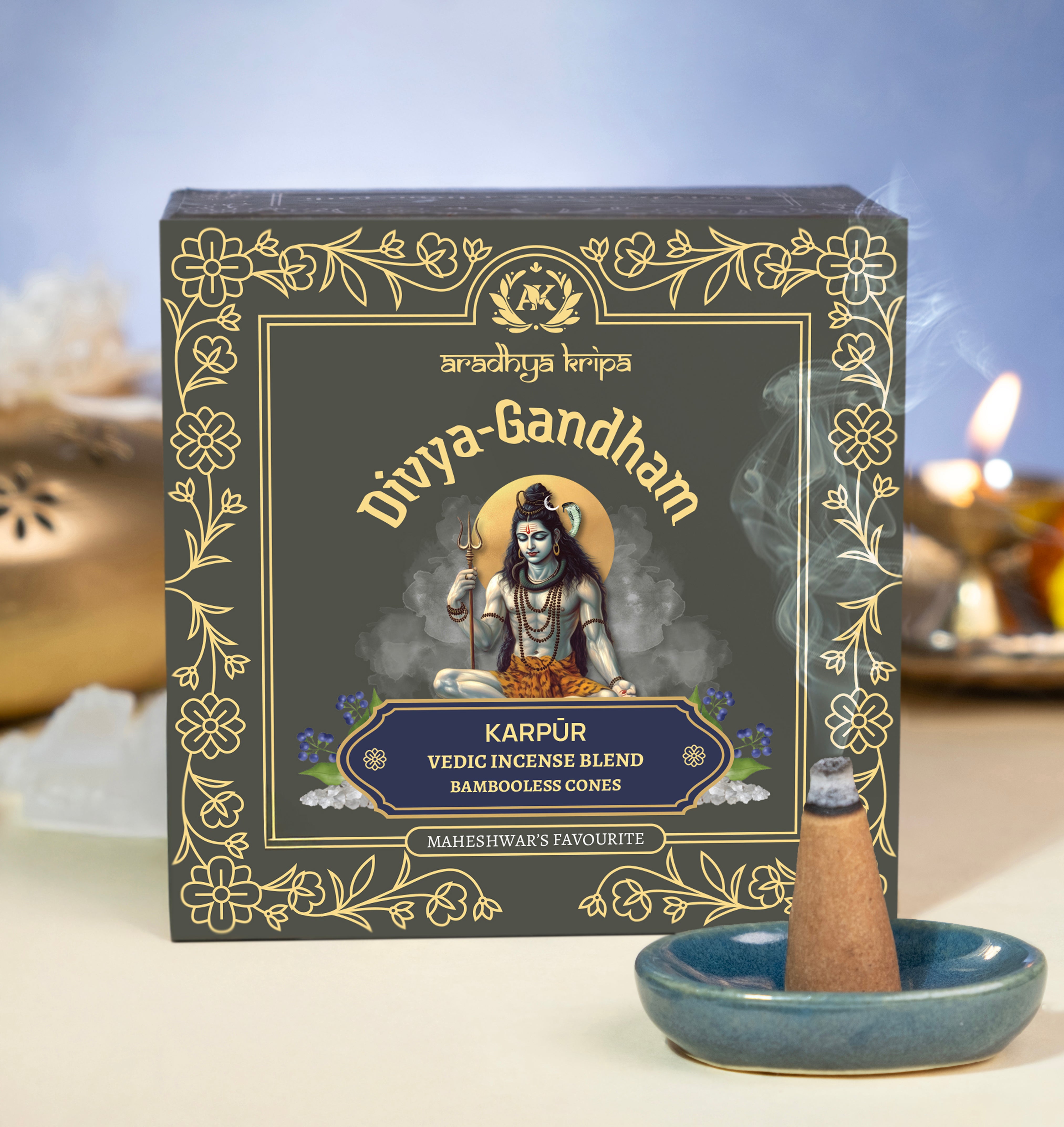Vedic Incense (Dhoop) Cones -  Karpoor | Camphor