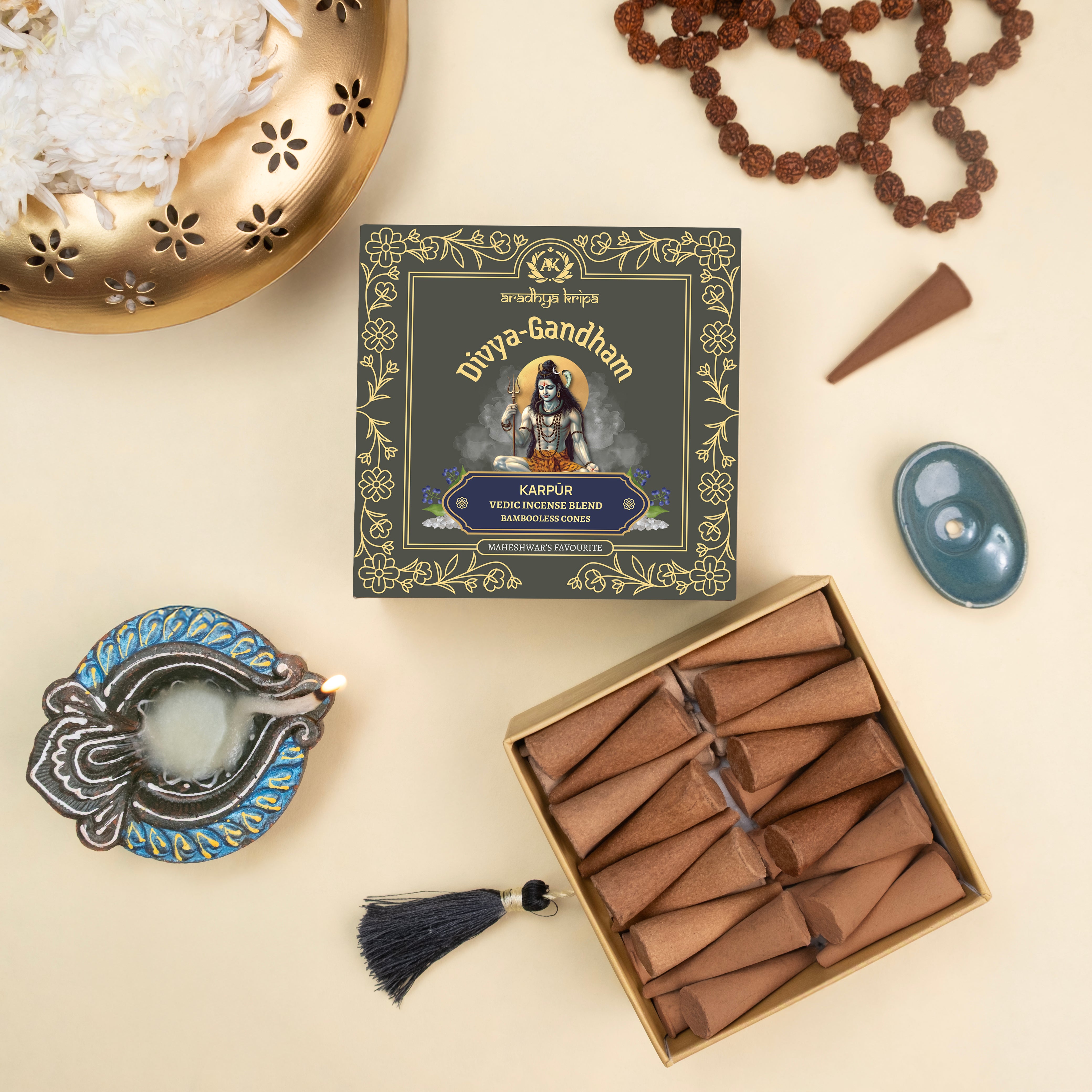 Vedic Incense (Dhoop) Cones -  Karpoor | Camphor