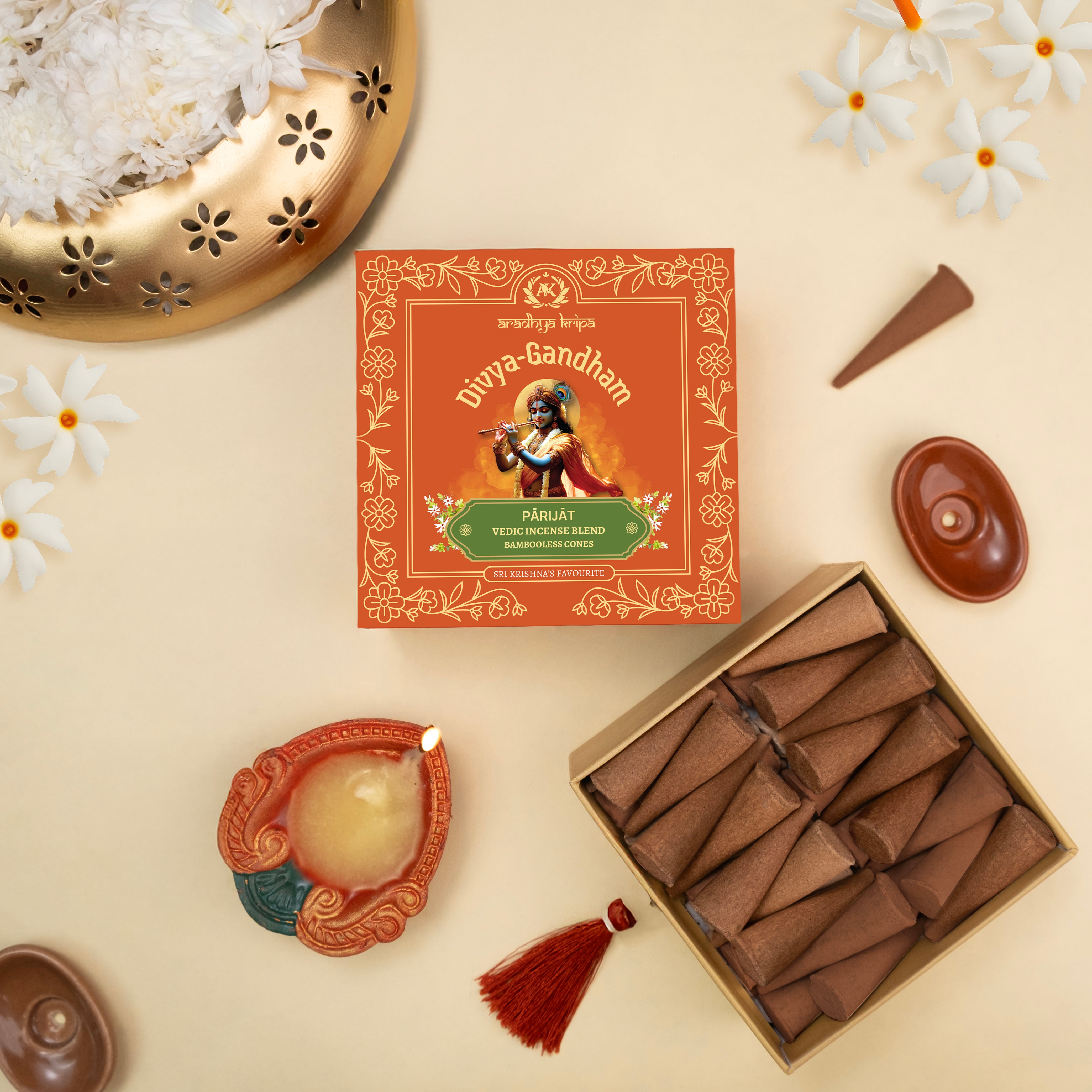 Vedic Incense (Dhoop) Cones -  Parijat | Harsingar