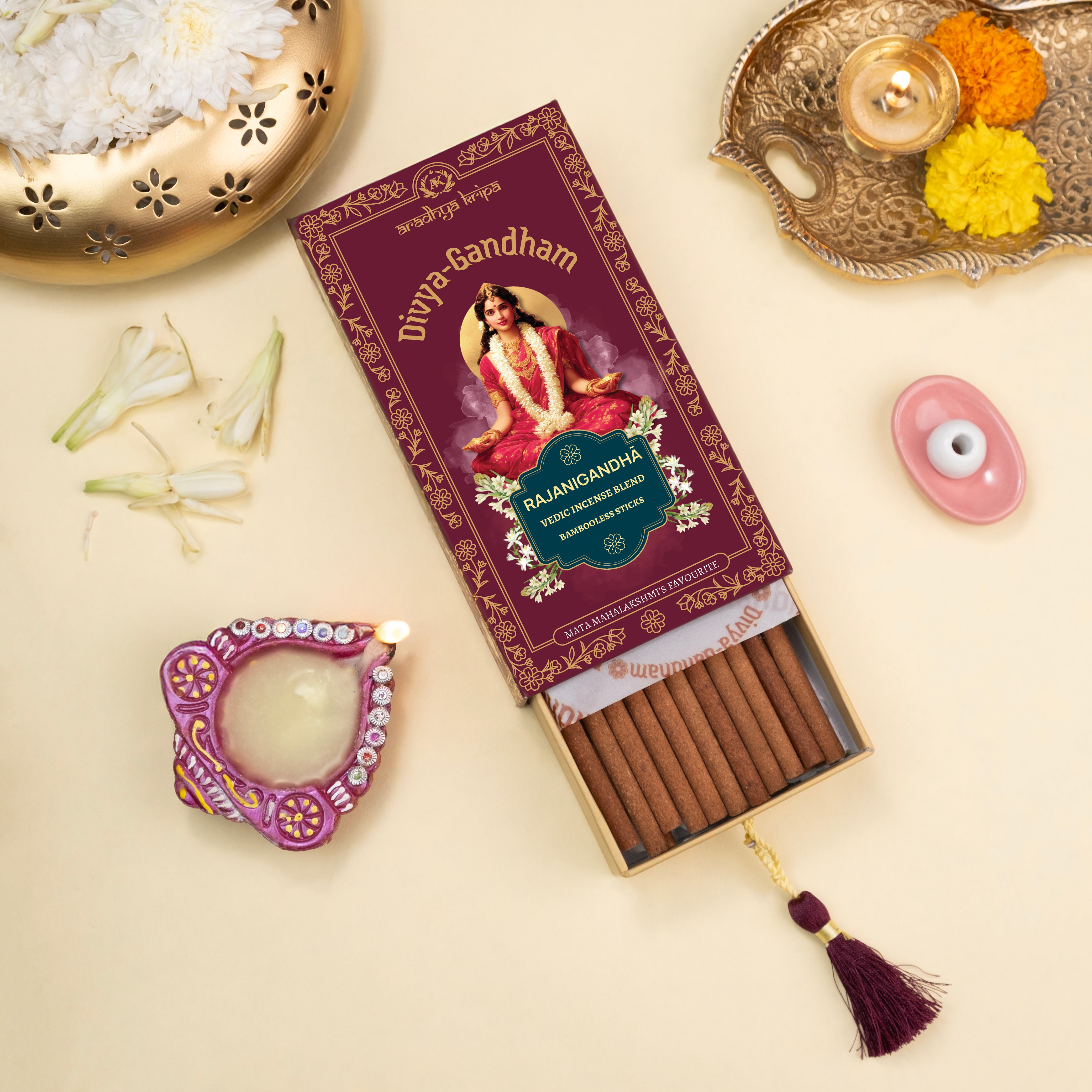 Vedic Incense (Dhoop) Sticks -  Rajanigandha | Tuberose