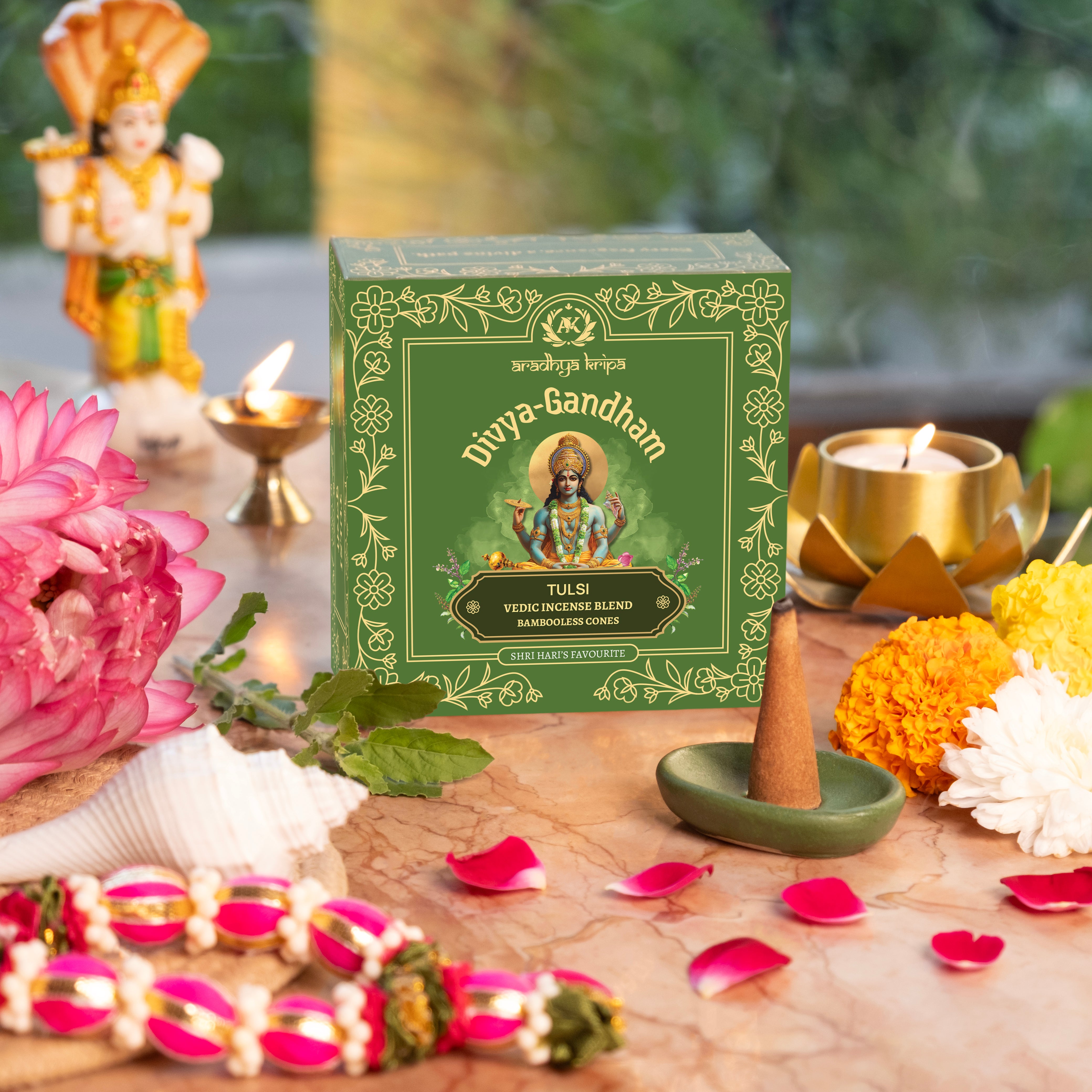 Vedic Incense (Dhoop) Cones -  Tulsi | Holy Basil