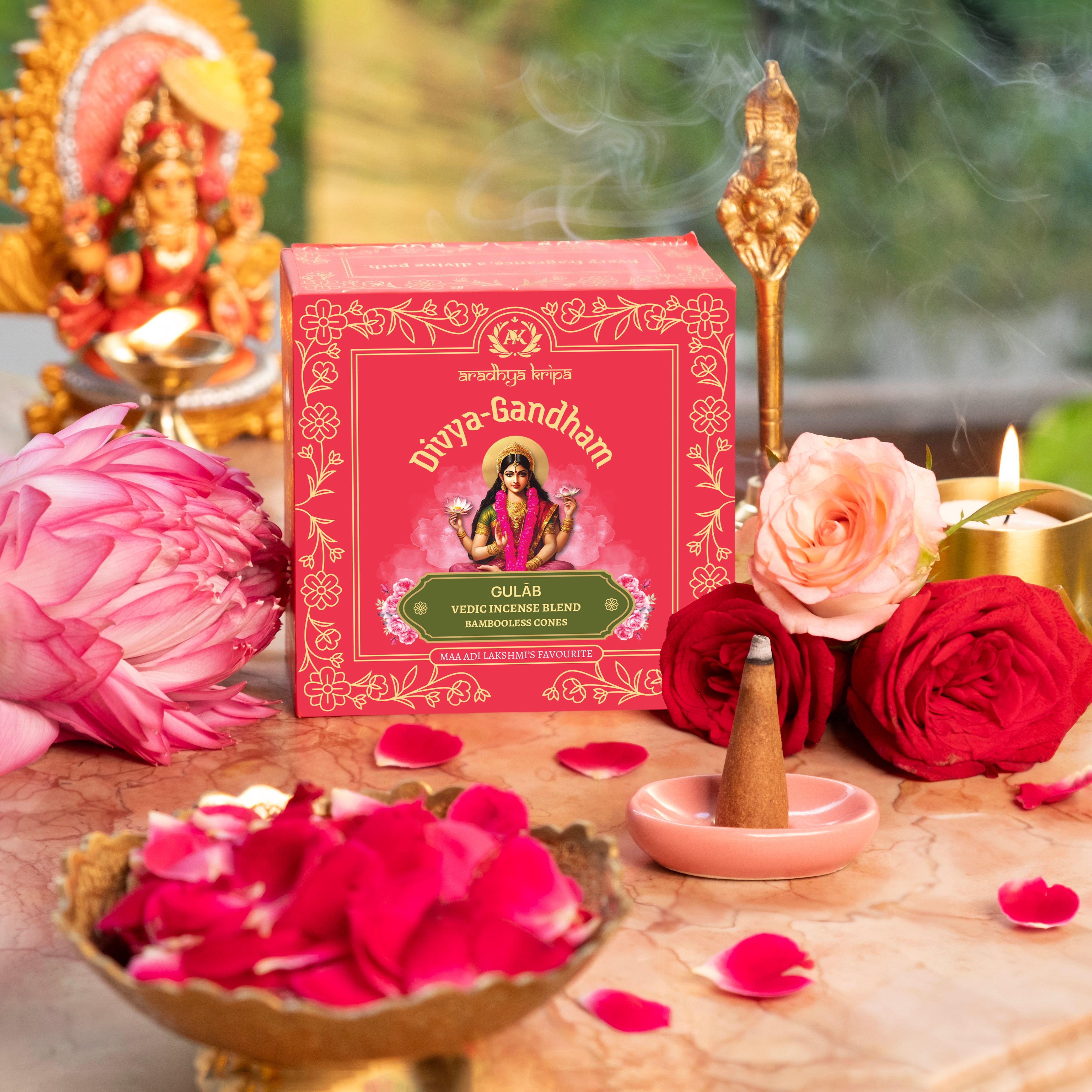 Vedic Incense (Dhoop) Cones -  Gulab | Rose