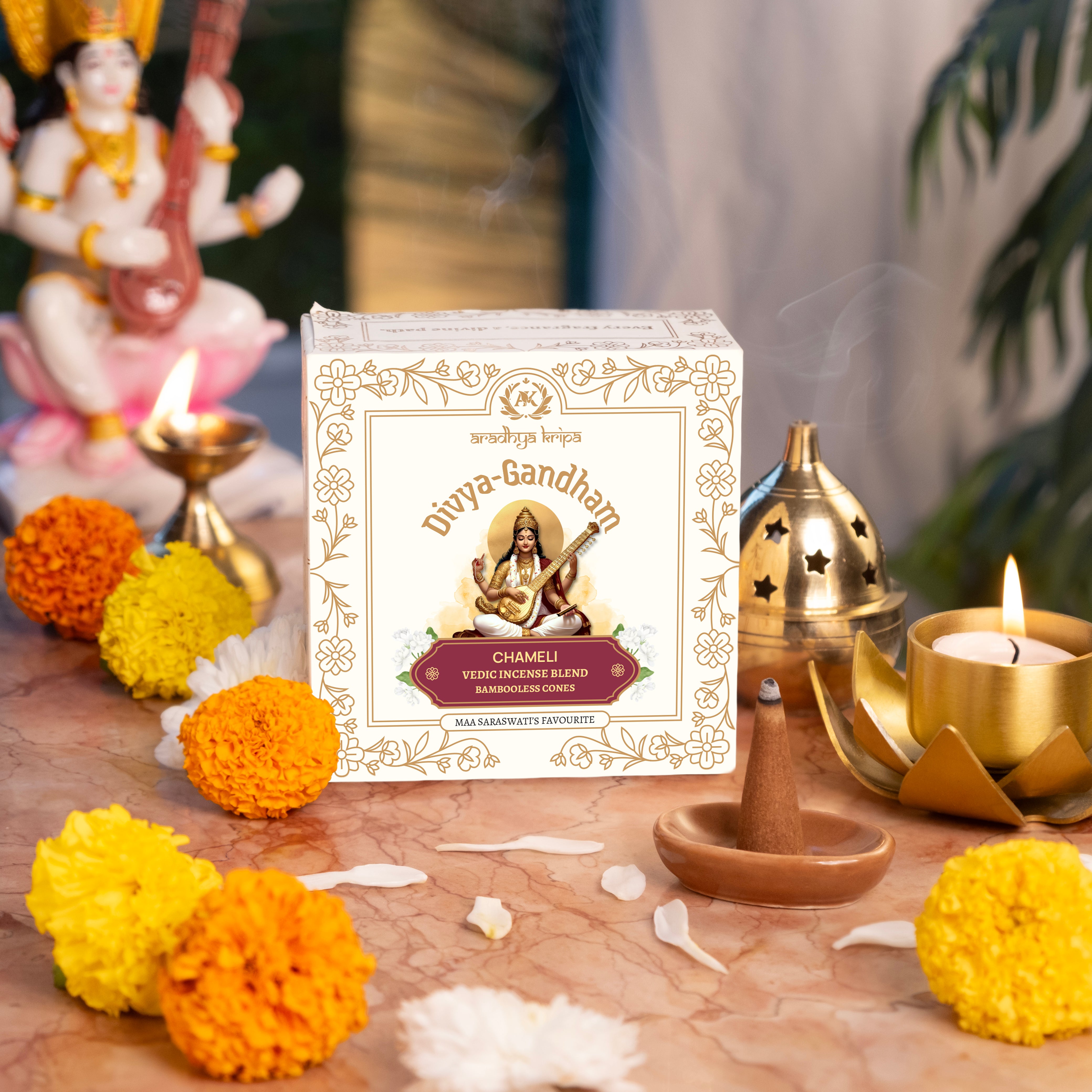 Vedic Incense (Dhoop) Cones -  Chameli | Jasmine