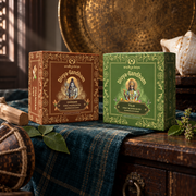 Two boxed sets of Divyagandham bambooless dhoop cones featuring Chandan (Sandalwood) for Lord Shiva puja and Tulsi (Holy Basil) for Lord Vishnu worship, displayed.